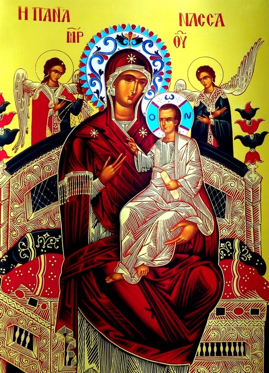Икона Божией Матери Умиление бисер жемчуг, арт ДИ-383